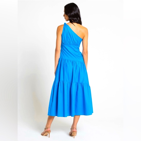 Lena One-Shoulder Poplin Maxi Dress - Picture 2 of 8
